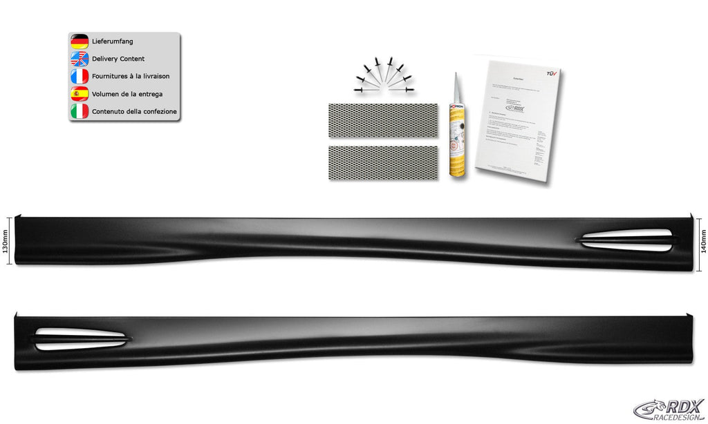 Bas de caisse RDX pour CITROEN Berlingo, PEUGEOT Partner & Rifter, OPEL Combo, TOYOTA ProAce City (Type E, 2018+) "GT4" - MS accessoires Auto