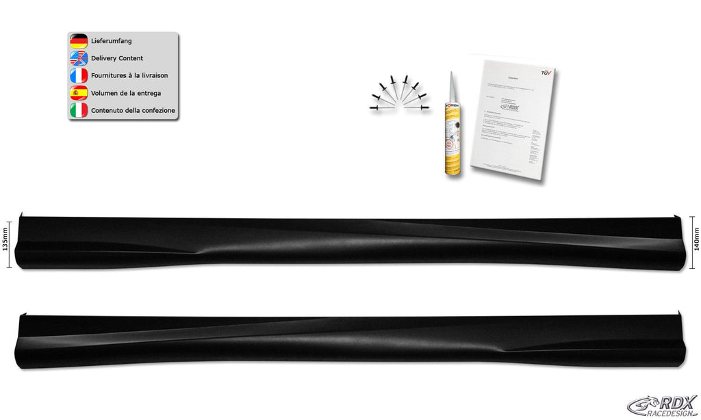 Bas de caisse droit / gauche pour CITROEN Berlingo, PEUGEOT Partner & Rifter, OPEL Combo, TOYOTA ProAce City (Type E, 2018+) "Turbo-R" - MS accessoires Auto