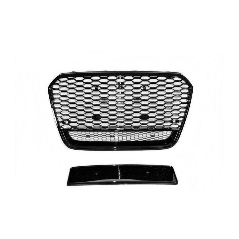 Grille de calandre pour Audi A6 11-14 Look RS6 phase 2 Noire - MS accessoires Auto