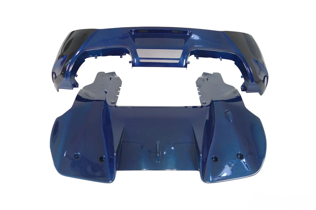 Diffuseur arrière pour McLaren MP4 12-C et 650S 2011 - 2017 Style CF VRS V-MC AERO en fibre de Carbone bleu - MS accessoires Auto