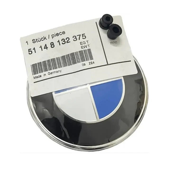 Emblème de capot d'origine BMW 82mm avec douilles, E30, E38, E39, E46, E60, E61, X5, X6, E70, X5 - MS accessoires Auto