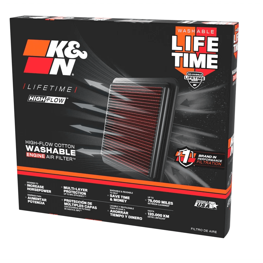 Filtre à Air de Remplacement K&N pour Porsche Boxster 2.5L H6 Moteur à essence - Tous les modèles 1996-2000 - MS accessoires Auto