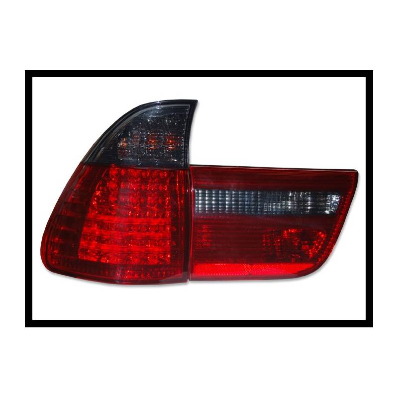 Jeu de Feux Arrières BMW X5 00-03 Led Rouge Fumé - MS accessoires Auto