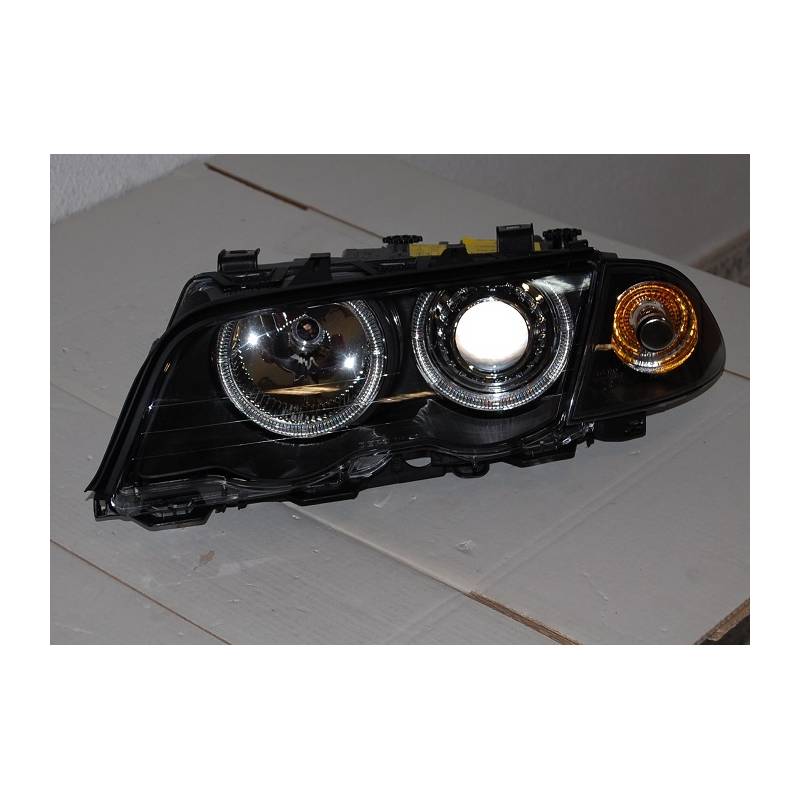 Jeu de Phare Avant BMW E46 '98-'01 Noir 4P - MS accessoires Auto