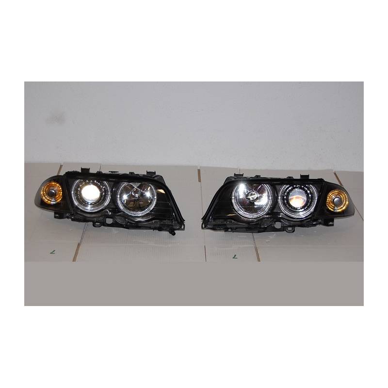 Jeu de Phare Avant BMW E46 '98-'01 Noir 4P - MS accessoires Auto