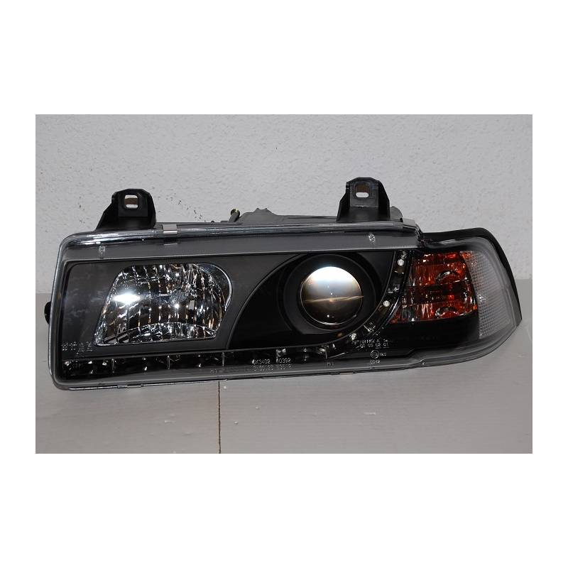 Jeu de Phare Avant Lumière De Jour BMW E36 '92 4P. Noir - MS accessoires Auto