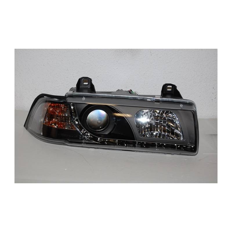 Jeu de Phare Avant Lumière De Jour BMW E36 '92 4P. Noir - MS accessoires Auto