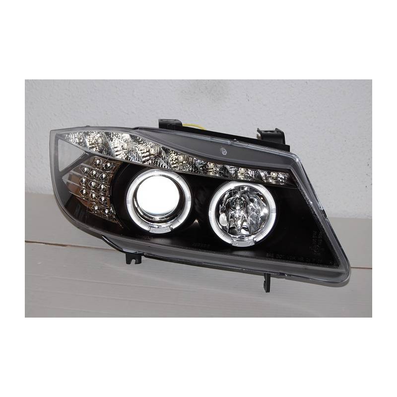 Jeu de Phare Avant Lumière De Jour BMW E90 05-08 Noir Led Intermittent - MS accessoires Auto