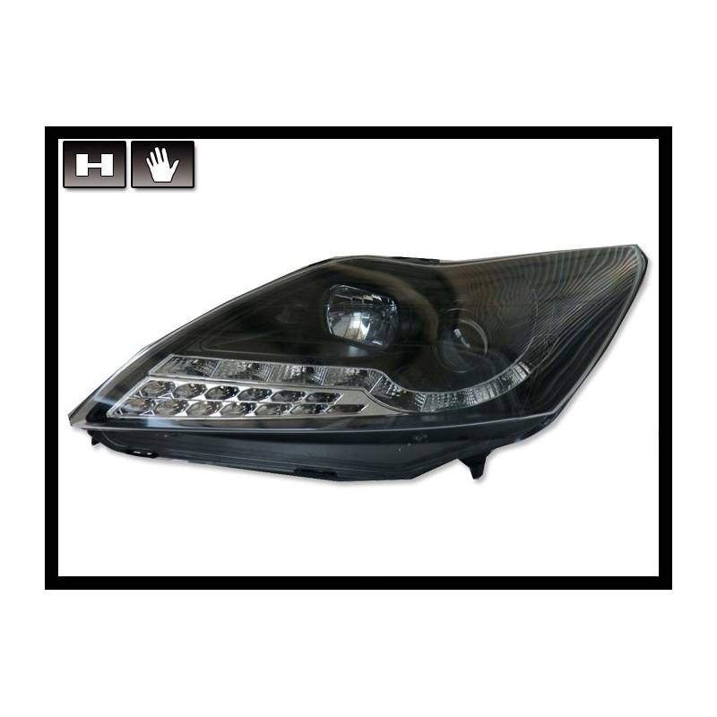 Jeu de Phare Avant Lumière De Jour Ford Focus 2008, Led Intermittent, Noir - MS accessoires Auto