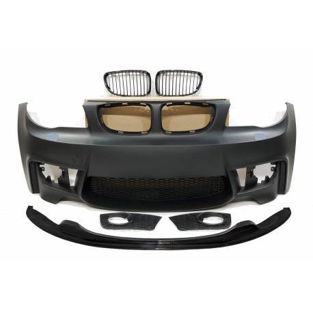 Pare Chocs Avant BMW E82/E88/E87/E81 Look M1 05-11 Spoiler Carbone - MS accessoires Auto