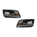 2 Phare Avant avec feux De Jour pour Volkswagen Bora / Jetta 4 '99 fond Noir - MS accessoires Auto