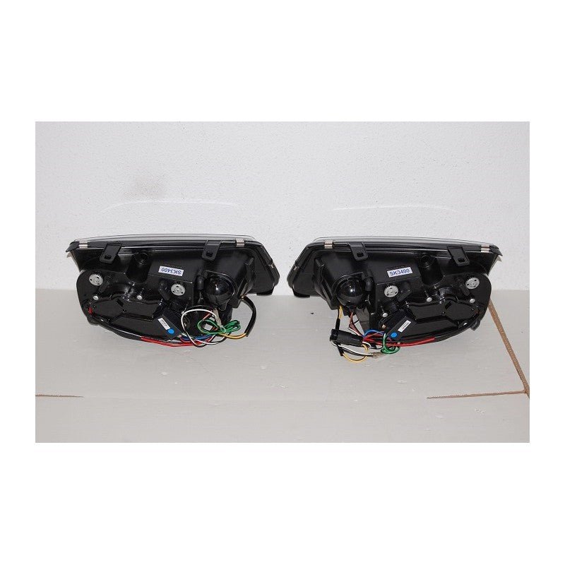 2 Phare Avant avec feux De Jour pour Volkswagen Bora / Jetta 4 '99 fond Noir - MS accessoires Auto