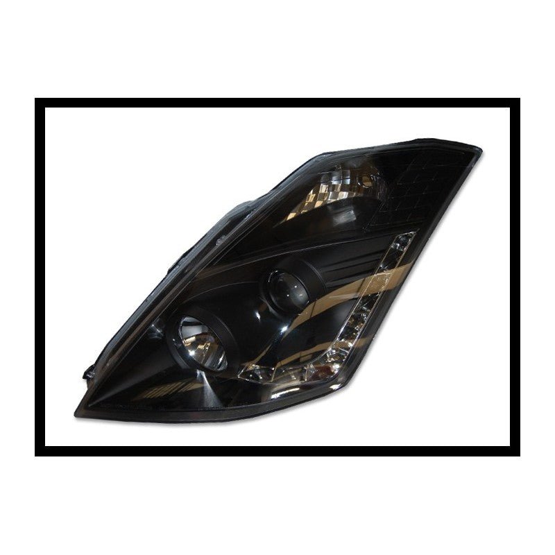 2 Phares Avant pour Nissan 350Z Z33 2003 - 2005 fond Noir - MS accessoires Auto