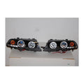 Set De Phares Avant Angel Eyes BMW E46 1999-2002 2-Porte Noir Modèle II - MS accessoires Auto