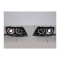 Set De Phares Avant Angel Eyes BMW E46 2002-2005 4-Porte Noir - MS accessoires Auto