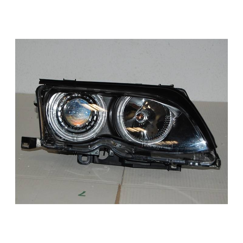 Set De Phares Avant Angel Eyes BMW E46 2002-2005 4-Porte Noir - MS accessoires Auto